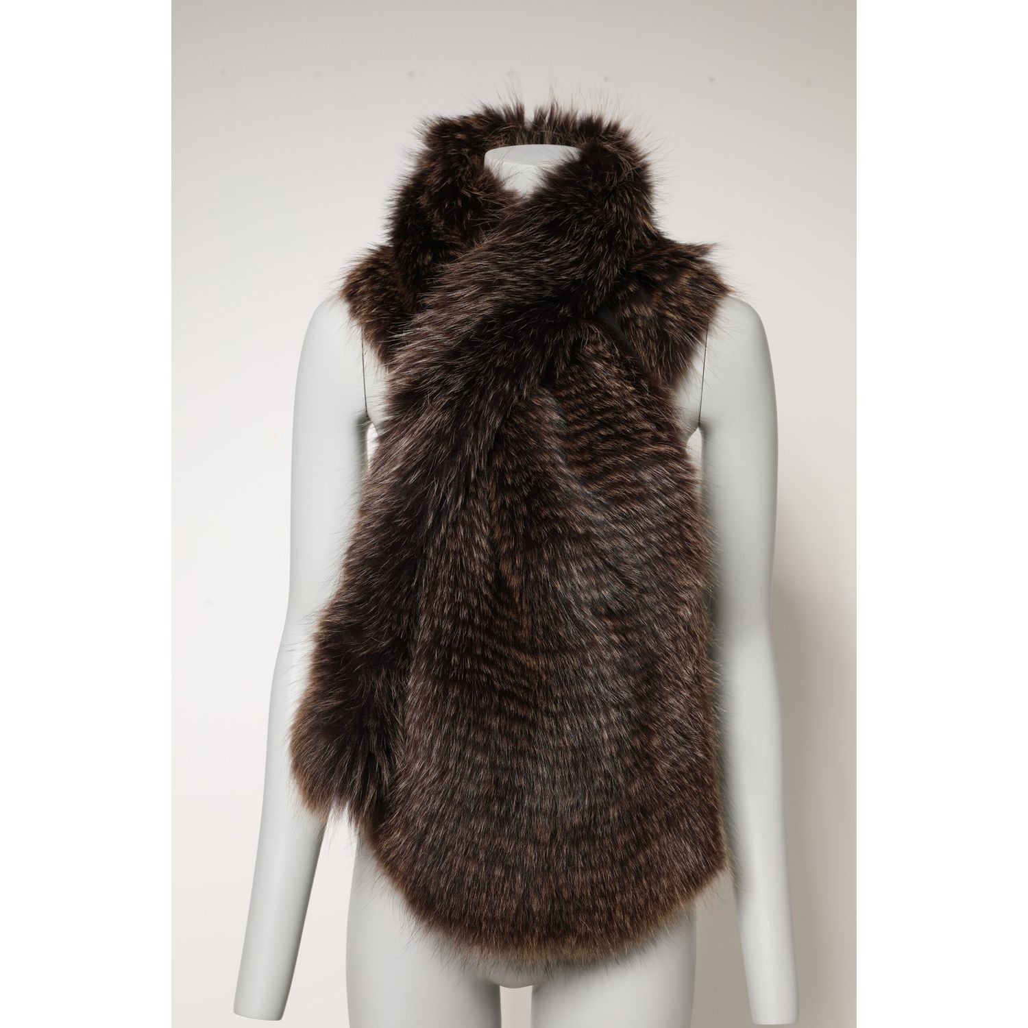 Dolce & Gabbana Brown Raccoon Fur Neck Warmer Winter Scarf