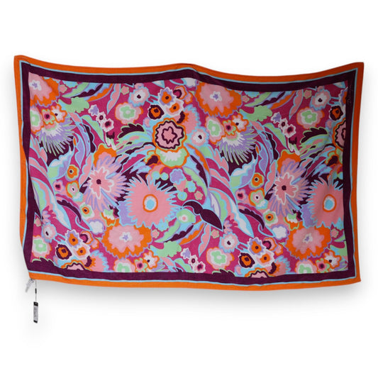 Dolce & Gabbana Multicolor Floral Print Cotton Beach Towel