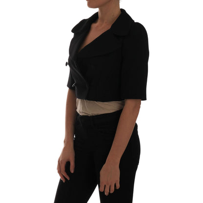 Dolce & Gabbana Black Short Croped Jacket Blazer