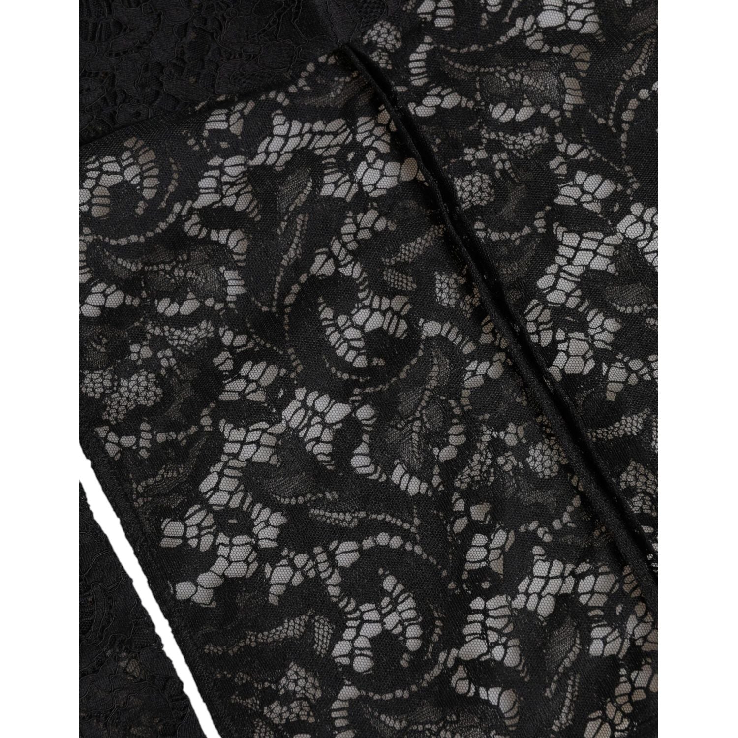 Dolce & Gabbana Black Floral Lace Whole Head Wrap Hat