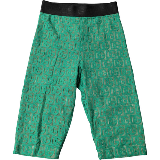 Dolce & Gabbana Green Logo Monogram Cropped Tights Underwear BIK1979-2