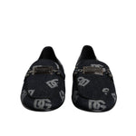 Dolce & Gabbana Black Logo Cotton Loafers Formal Dress Shoes