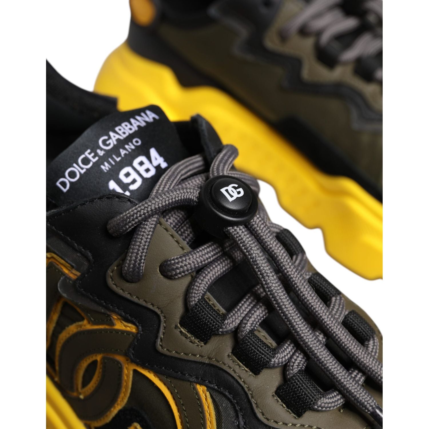 Dolce & Gabbana Yellow Black Daymaster Low Top Sneaker Shoes
