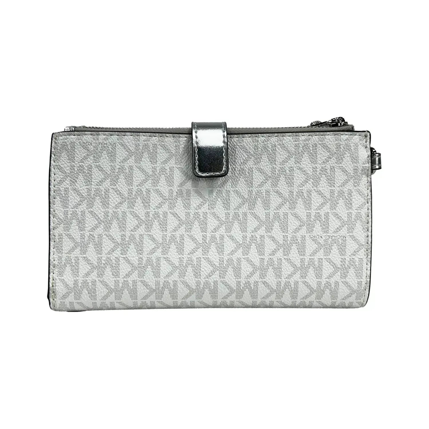 Front view with bag zipped and handles upright.
