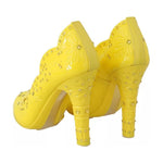 Dolce & Gabbana Yellow Crystal Heels CINDERELLA Shoes LA4345-37.5