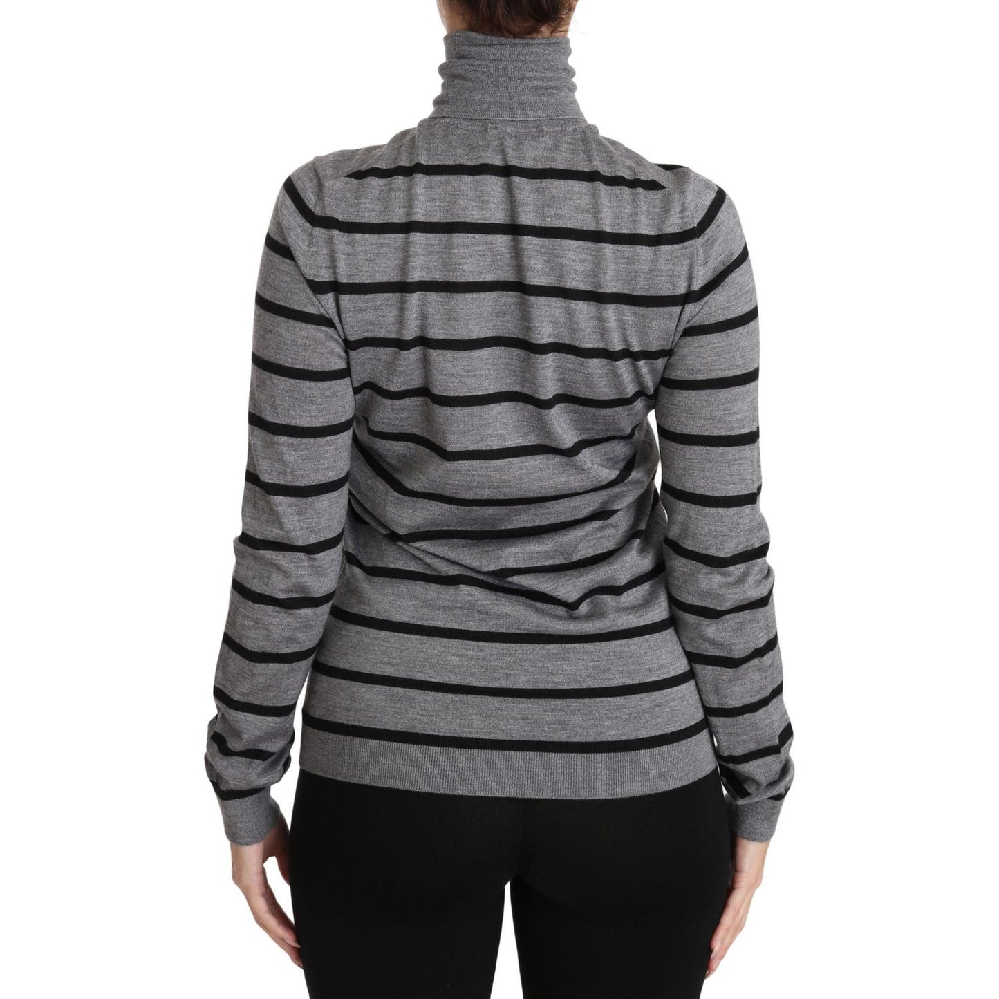 Dolce & Gabbana Gray Cashmere Silk Turtleneck Sweater