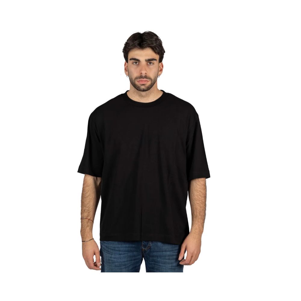 Alpha Studio Black Cotton T-Shirt