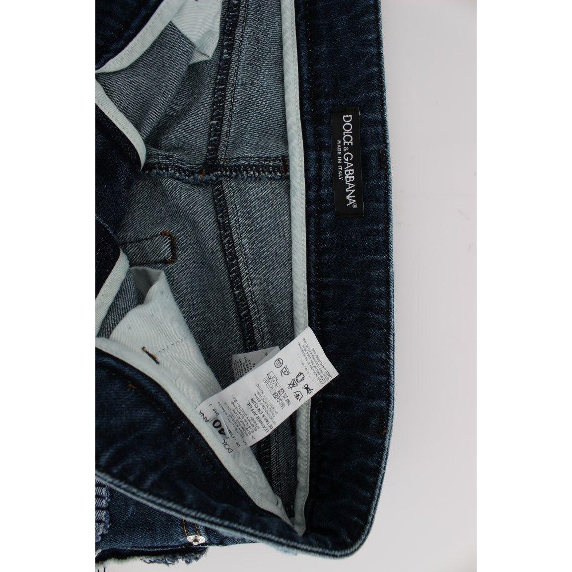 Dolce & Gabbana Stretch Blue Patchwork Jeans Shorts