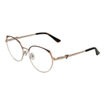 Guess Gold Women Glasses Frame in round metal design, 53mm lenses with branded case and full-rim style.