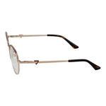 Side view of Guess Gold Women Glasses Frame with round lenses and full-rim metal frame.