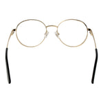 Guess Gold Women Glasses Frame, full-rim round style, gold metal, demo lenses, spring hinge, temple length 140mm