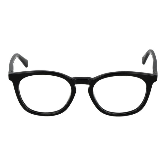 Guess Black Women Glasses Frame, full-rim panto style with plastic frame, lenses width 51mm and height 42mm, in classic black color.