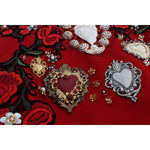 Dolce & Gabbana Red Silk Crystal Roses Shorts