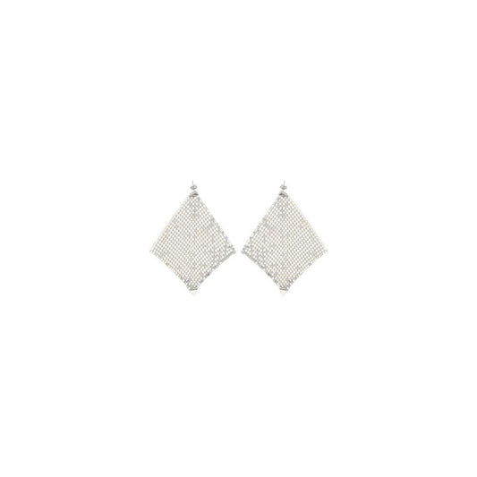 Rabanne Pixel Chainmail Earrings Rabanne Light Gray