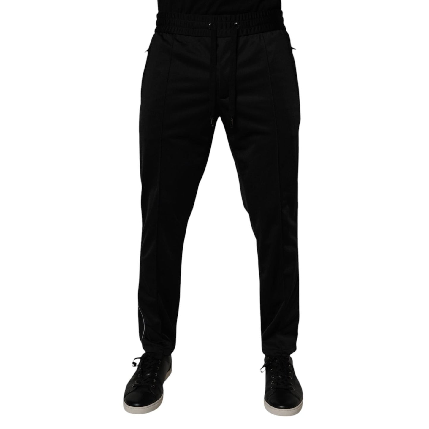 Dolce & Gabbana Black Polyester Men Jogger Sweatpants Pants PAN76000-48