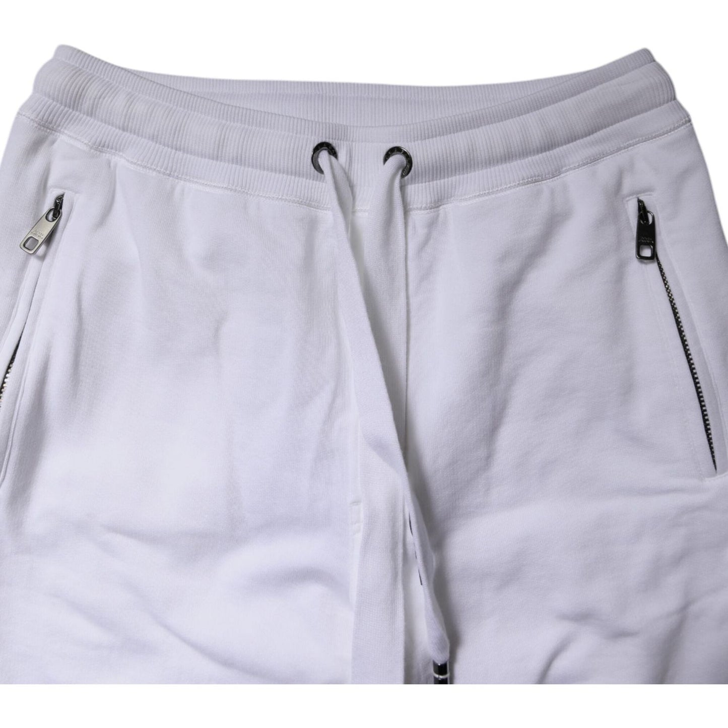 Dolce & Gabbana White Logo Tape Jogger Cotton Sweatpants Pants PAN76051-44