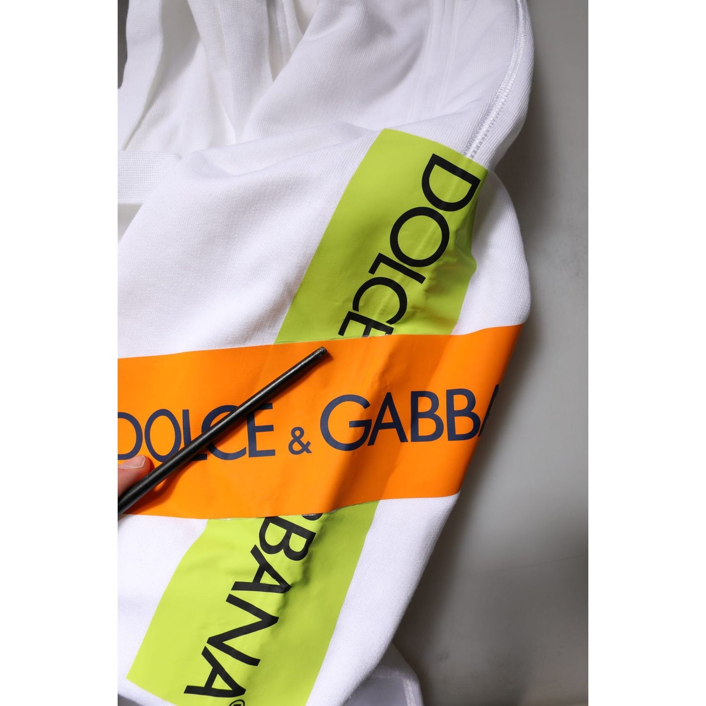 Dolce & Gabbana White Logo Tape Jogger Cotton Sweatpants Pants PAN76051-44