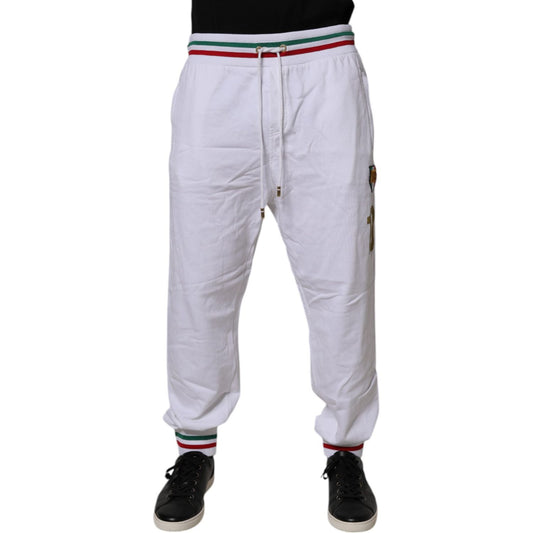 Dolce & Gabbana White Italia Cotton Jogger Sweatpants Pants PAN76056-54