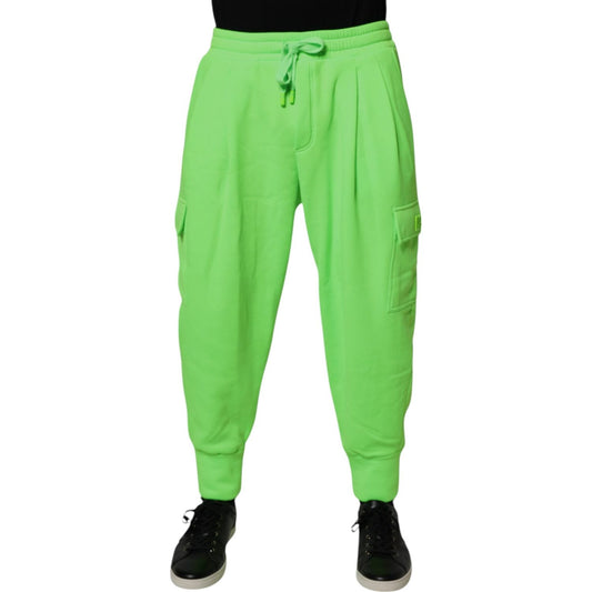 Dolce & Gabbana Neon Green Cargo Jogger Men Sweatpants Pants PAN76074-54