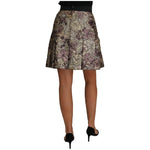 Dolce & Gabbana A-Line Mini Floral Print Jaquard Skirt Skirt