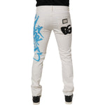 Dolce & Gabbana White Tattered Graffiti Skinny Denim Jeans PAN76125-48