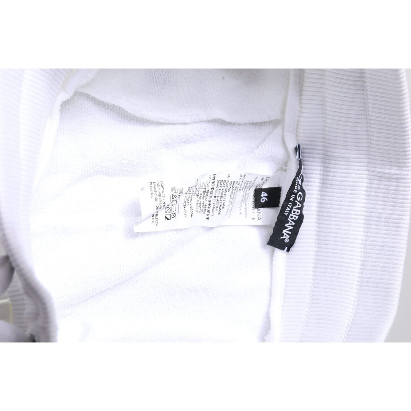 Dolce & Gabbana White Logo Patch Men Skinny Sweatpants Pants PAN76133-46