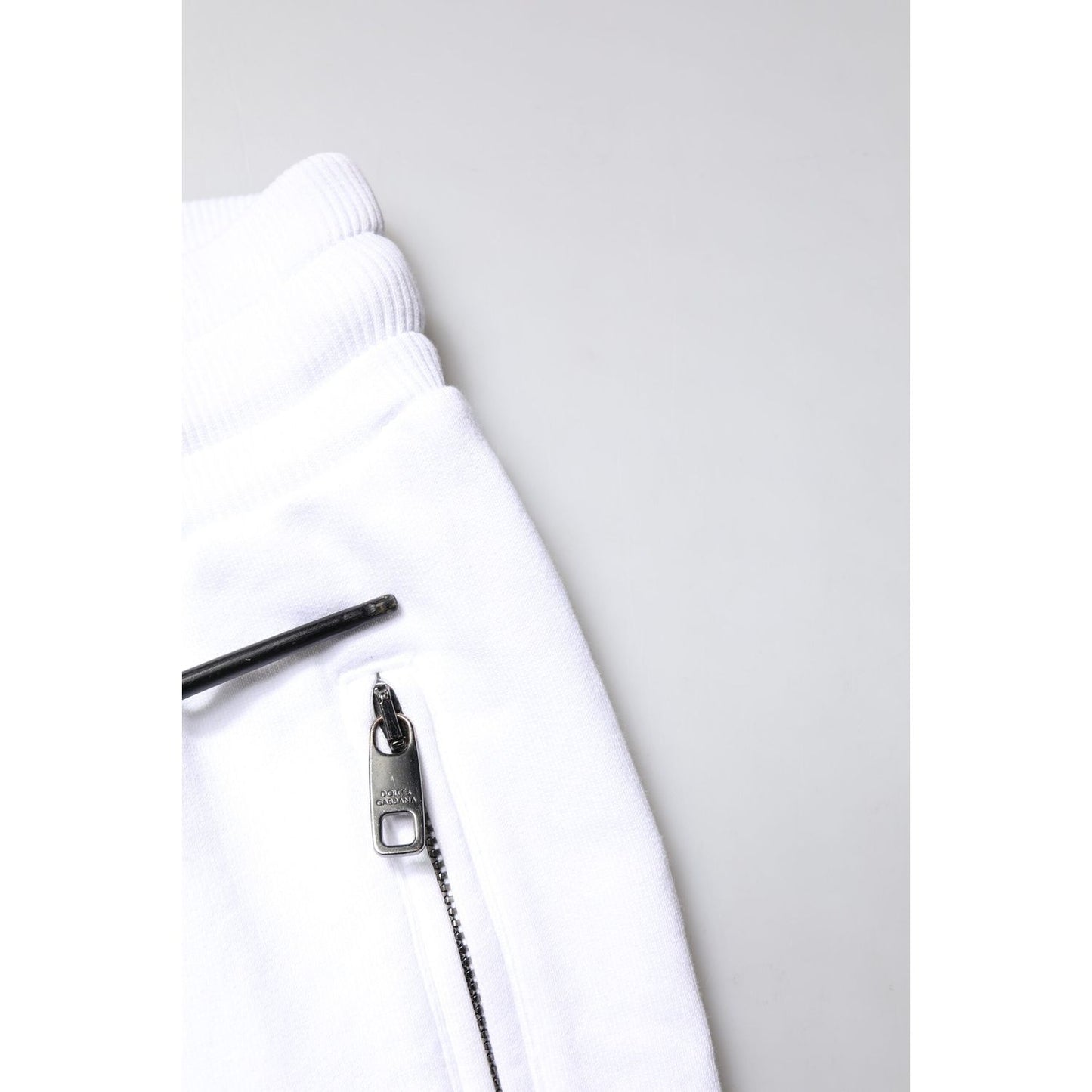 Dolce & Gabbana White Logo Patch Men Skinny Sweatpants Pants PAN76133-46