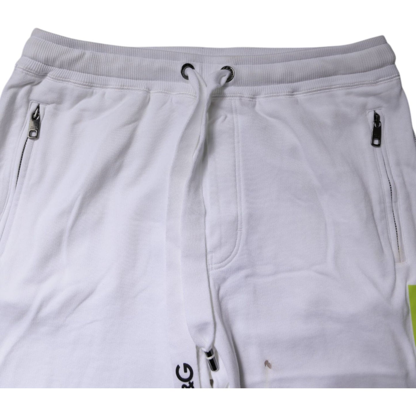 Dolce & Gabbana White Logo Tape Jogger Cotton Sweatpants Pants PAN76134-50