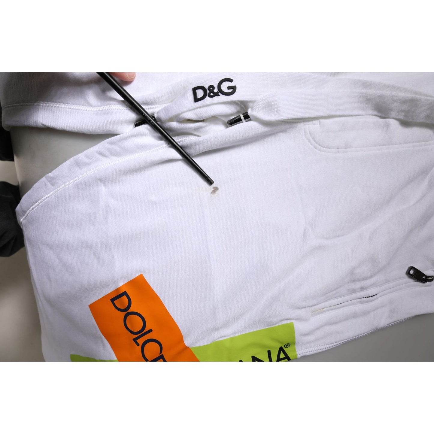 Dolce & Gabbana White Logo Tape Jogger Cotton Sweatpants Pants PAN76134-50