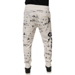 Dolce & Gabbana White Logo Print Men Skinny Sweatpants Pants PAN76135-46