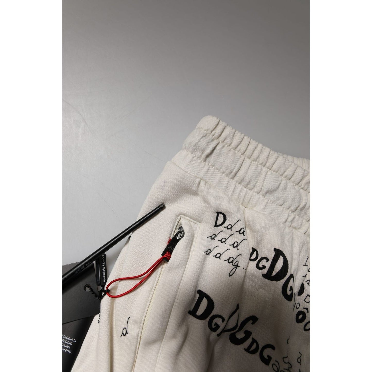 Dolce & Gabbana White Logo Print Men Skinny Sweatpants Pants PAN76135-46