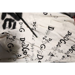 Dolce & Gabbana White Logo Print Men Skinny Sweatpants Pants PAN76135-46