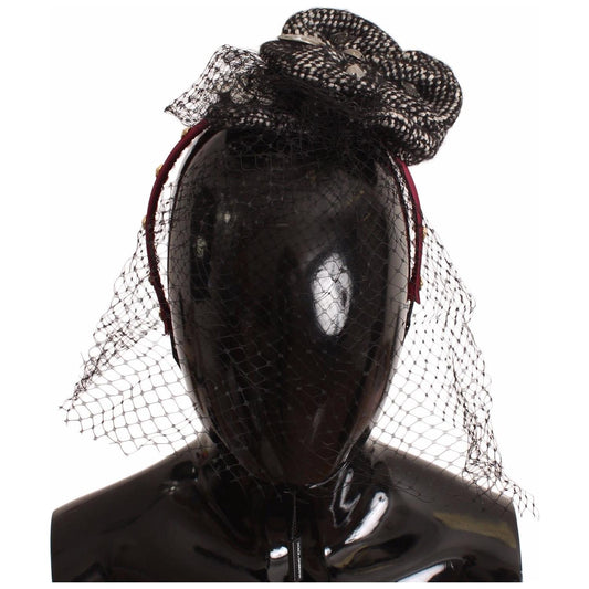 Dolce & Gabbana Pink Silk Crystal-Studded Headband Diadem Dolce & Gabbana Black