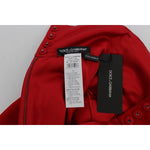 Dolce & Gabbana Red Silk Crystal Roses Shorts