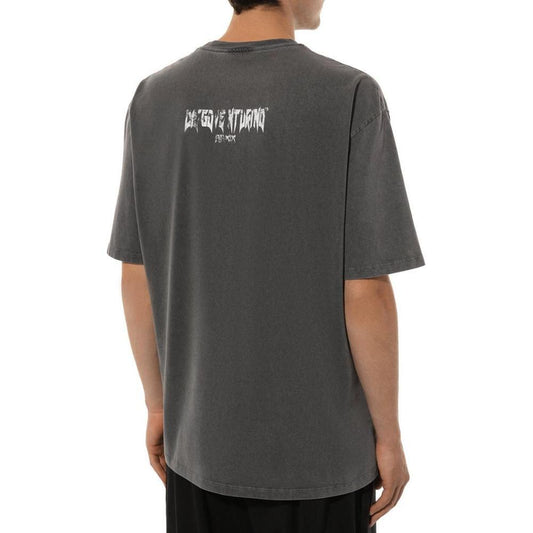 Diego Venturino Gray Cotton T-Shirt DI-15129-S