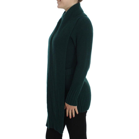 Dolce & Gabbana Elegant Green Cashmere Cardigan Sweater Dolce & Gabbana Black