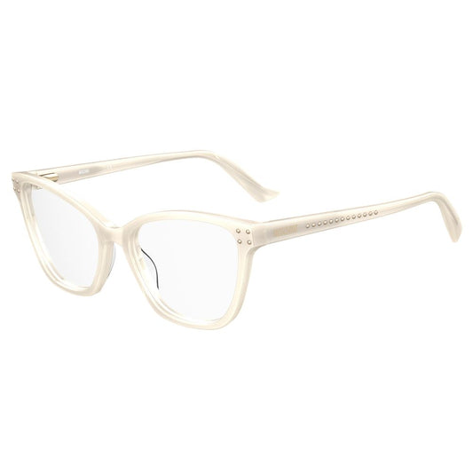 Moschino Cream Acetate Frames - Women's eyewear model MOS595-5X2 in pearlivor color, made from acetate, with lens 54mm, bridge 17mm, temple 140mm.