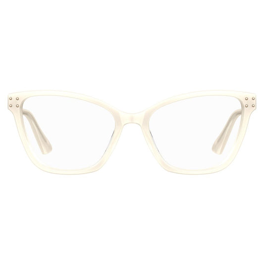 Moschino Cream Acetate Frames in pearlivor color, women's glasses model MOS595-5X2 with dimensions 54/17/140 mm, made of acetate.