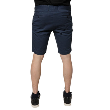 Dolce & Gabbana Blue Cotton Mid Waist Men Bermuda Shorts