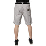 Dolce & Gabbana Light Gray Tattered Men Denim Bermuda Shorts PAN76177-52