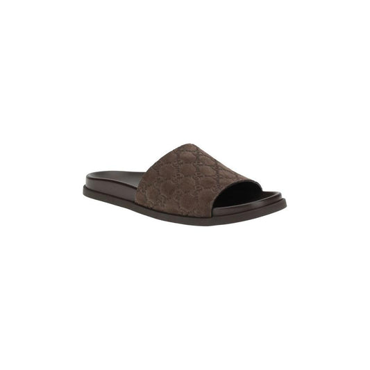 Gucci Slider Suede Sandals Gucci Dark Slate Gray