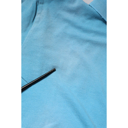 Dolce & Gabbana Blue Cotton Crown Collared Men Polo T-shirt