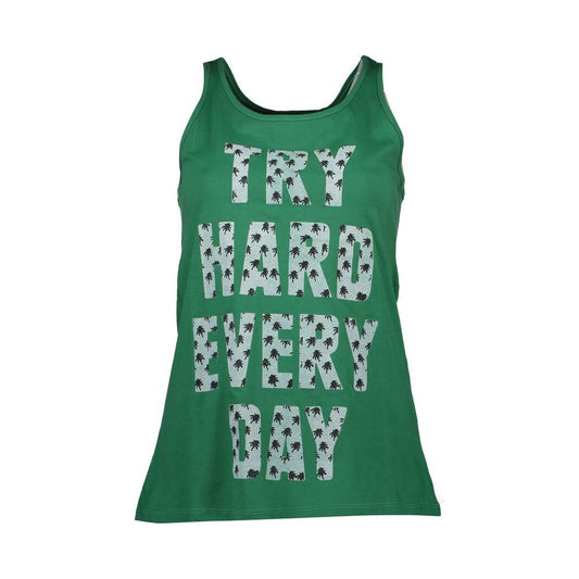 Silvian Heach Green Cotton Women Tank Top Silvian Heach Sea Green