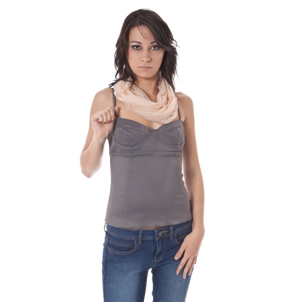 John Galliano Gray Elastane Top