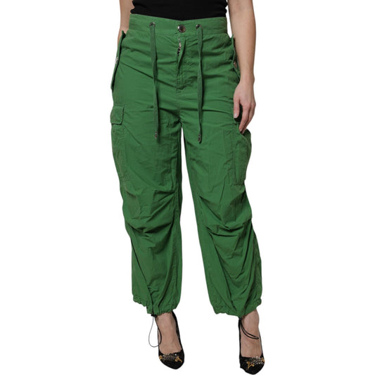 Dolce & Gabbana Green Cotton High Waist Cargo Pants PAN75985-40