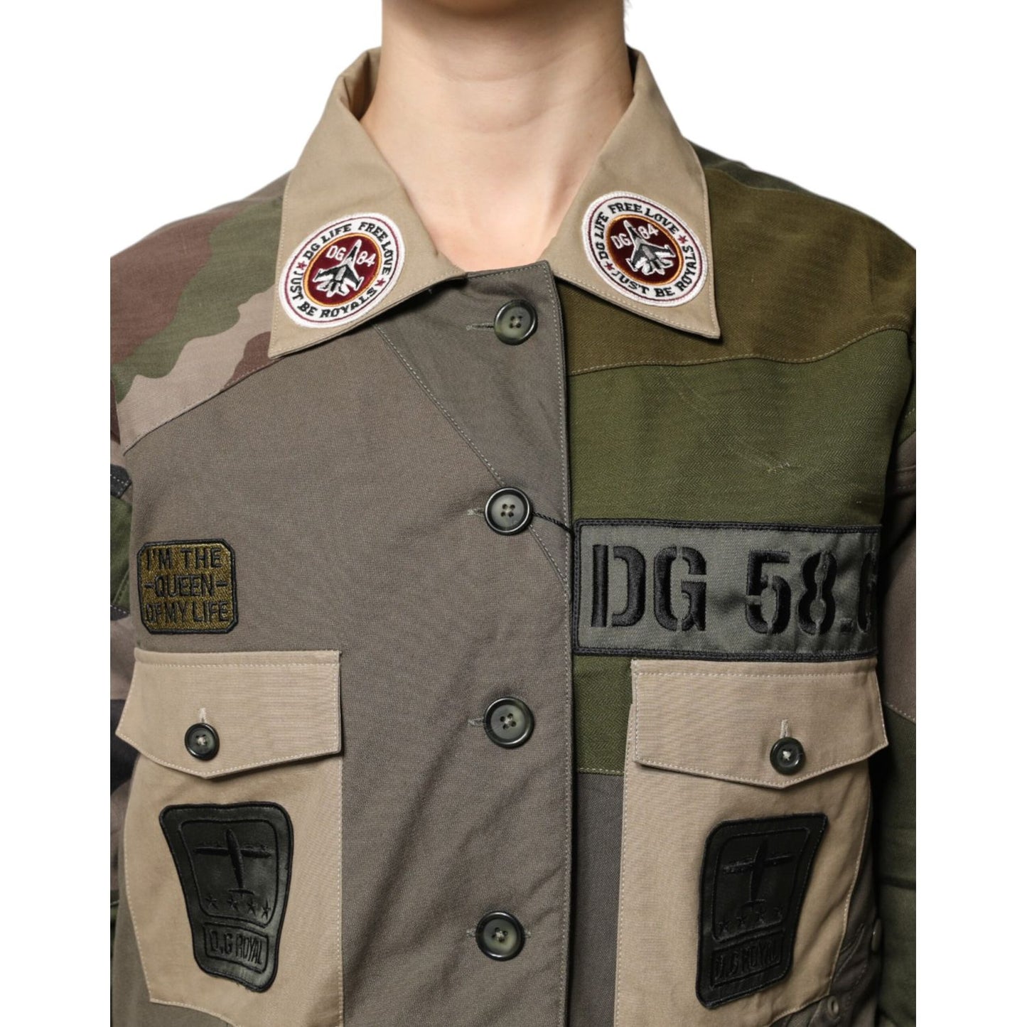 Dolce & Gabbana Military Green Cotton Button Down Jacket