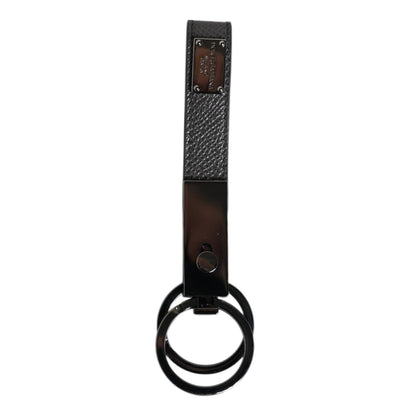 Dolce & Gabbana Brown Leather DG Plaque Double Keyring Holder Keychain