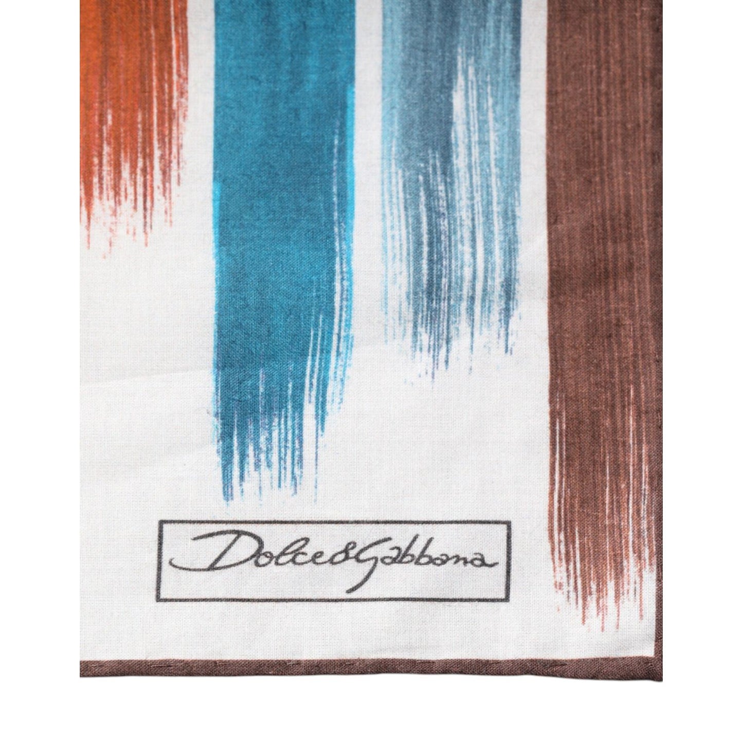 Dolce & Gabbana Multicolor Stripes Cotton Square Foulard Scarf