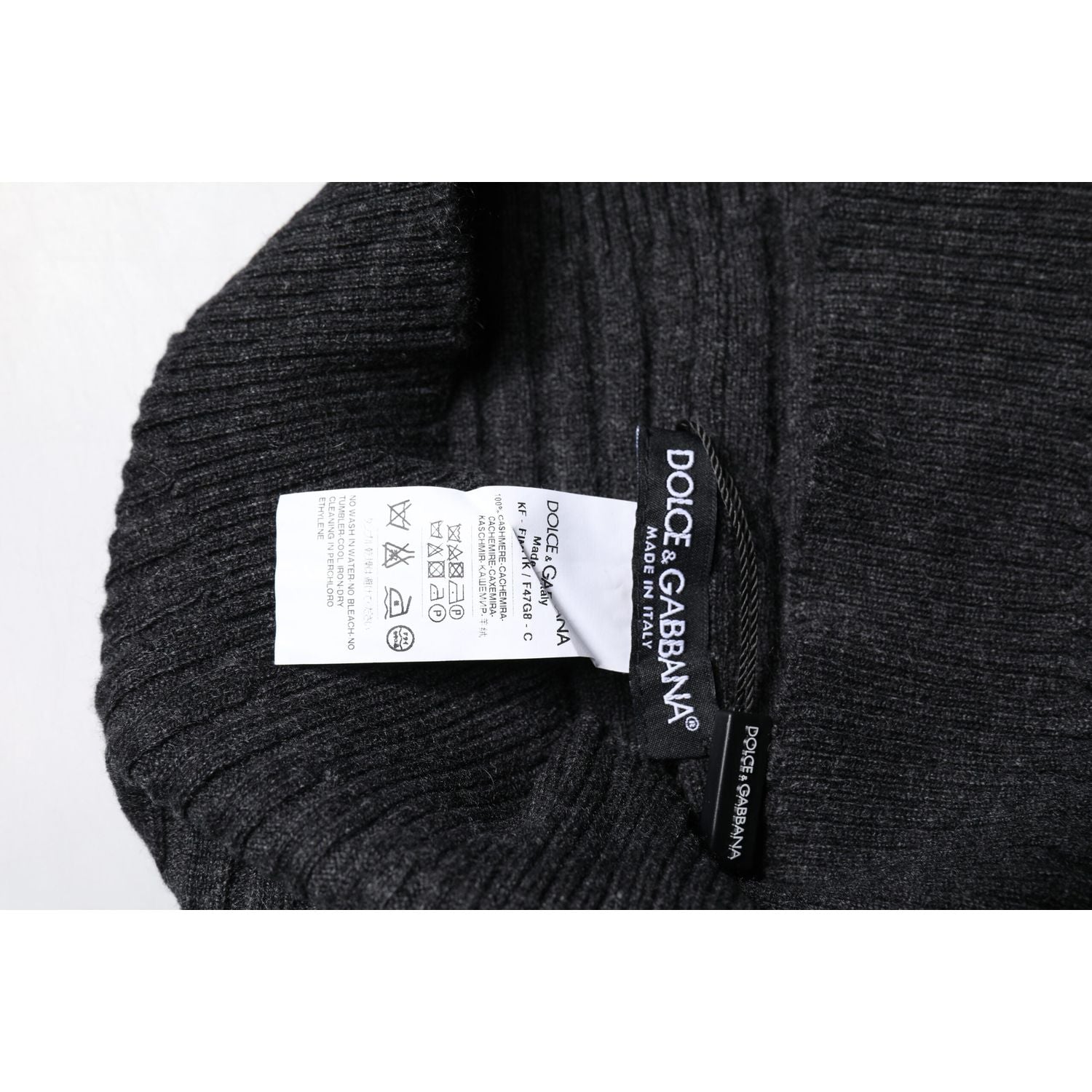 Dolce & Gabbana Black Cashmere Knitted Neck Warmer Foulard Scarf