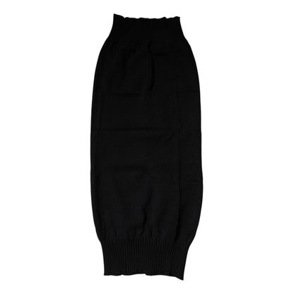 Dolce & Gabbana Black Cashmere Knitted Neck Warmer Foulard Scarf